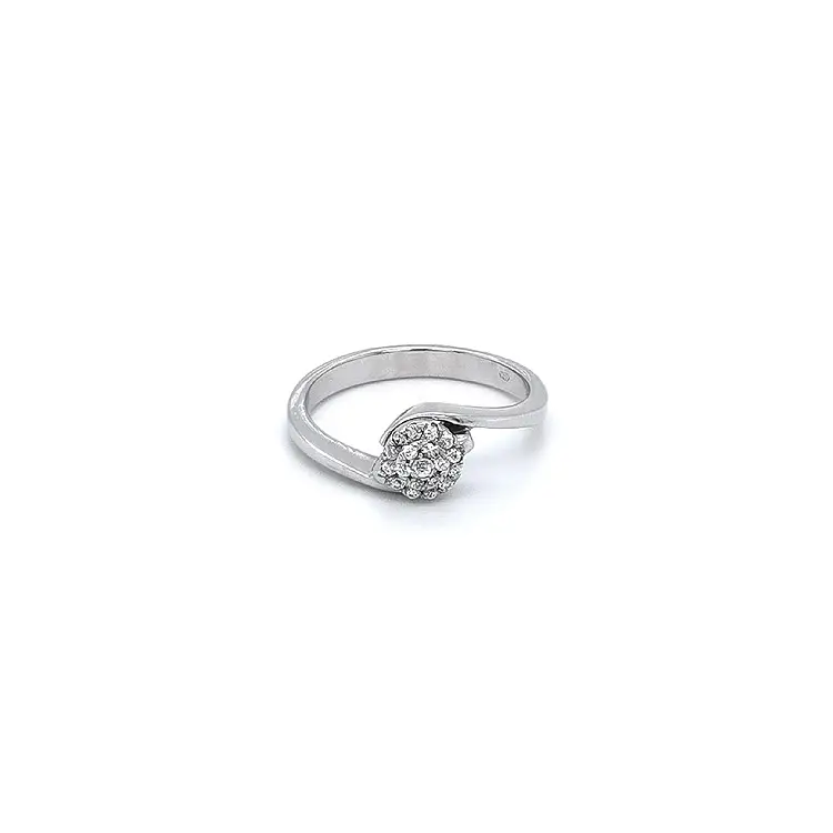 Ring with White Gold Zircons