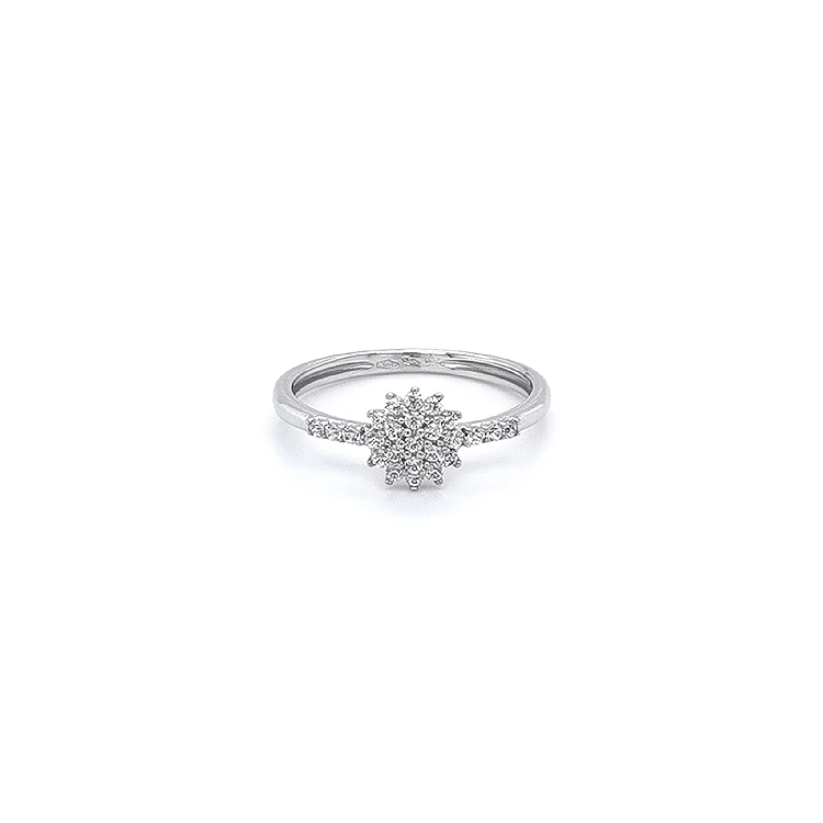 Ring with White Gold Zircons