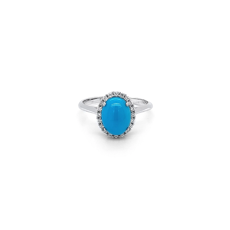 Ring with Turquoise from White Gold