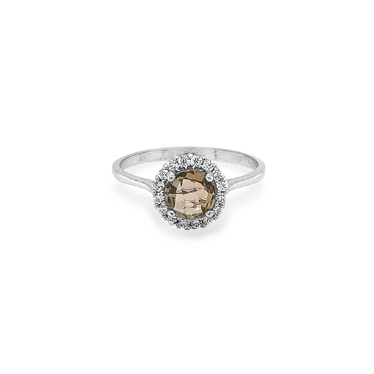 Gold Ring with Zircons