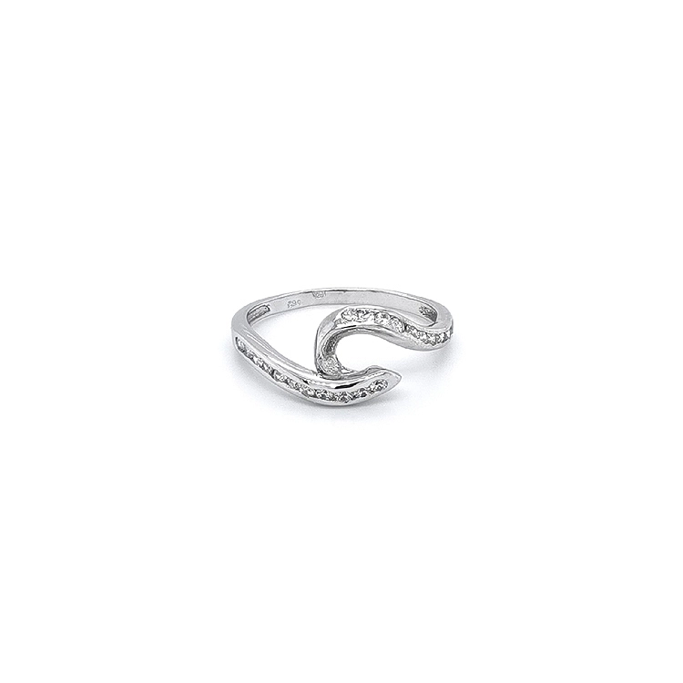 Ring with White Gold Zircons