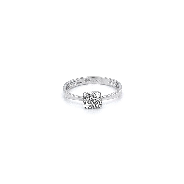 Ring with White Gold Zircons
