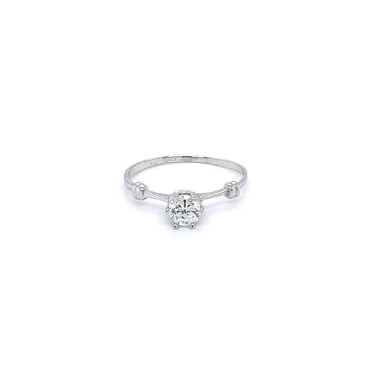 Engagement Ring with White Gold Zircon
