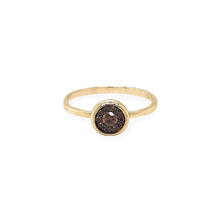 Gold Ring with Zircons