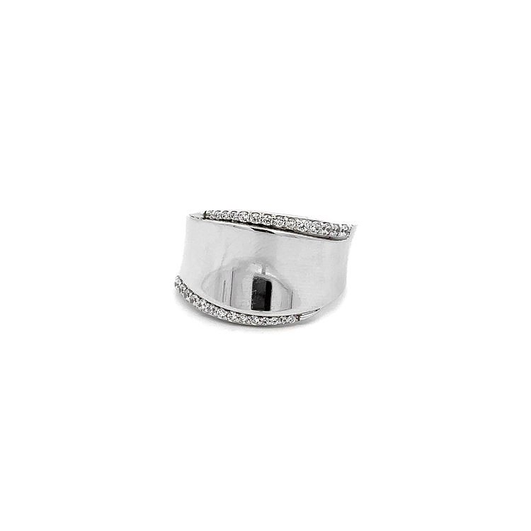 Ring with White Gold Zircons