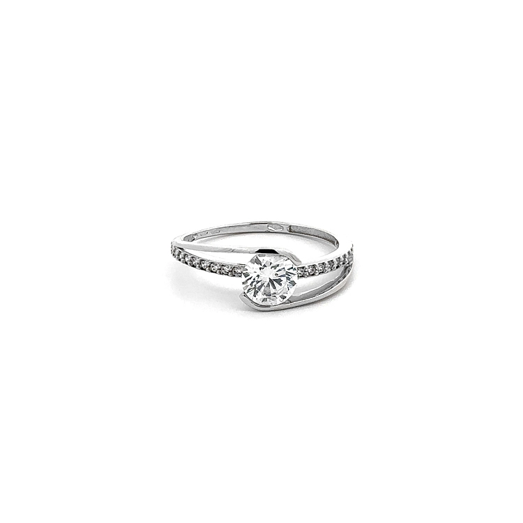 Ring with White Gold Zircons