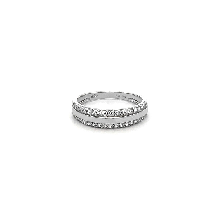 Ring with White Gold Zircons