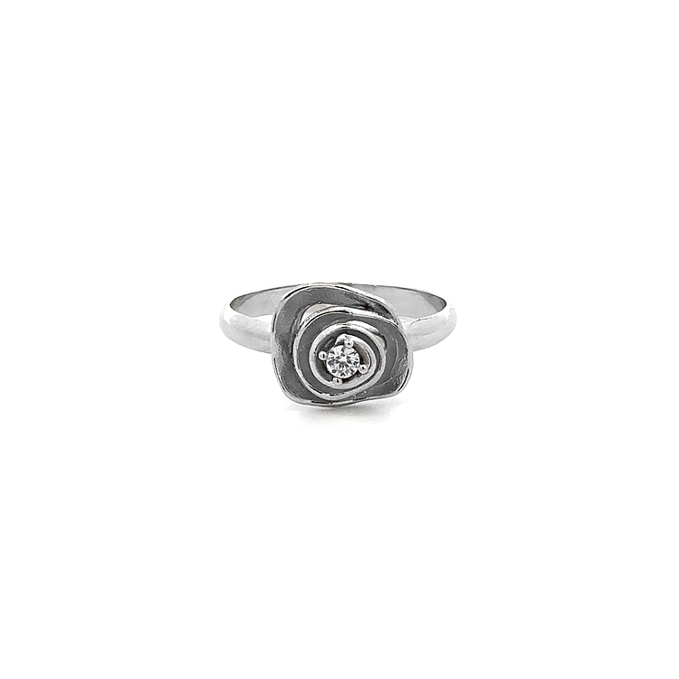 Ring with Zircon from White Gold