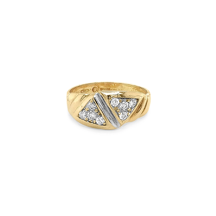 Gold Ring with Zircons