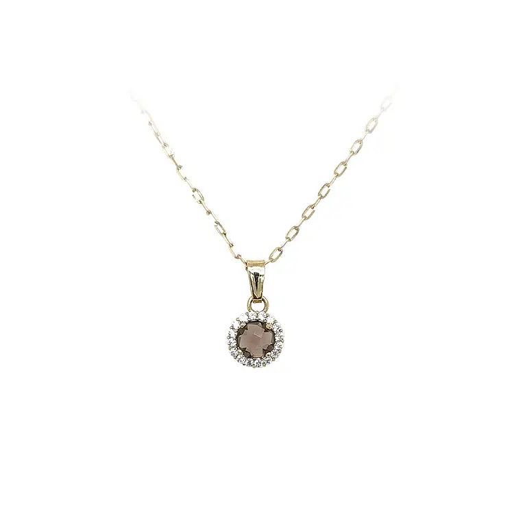 Zlatý Přívěsek s Hnědým Kamenem