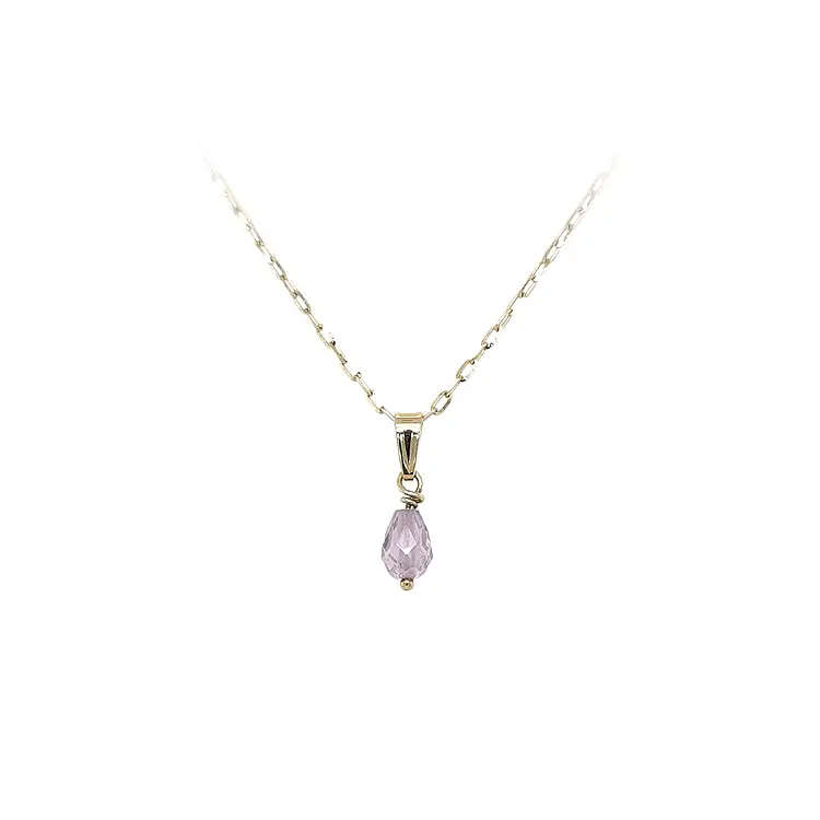 Zlatý Přívěsek s Fialovým Kamenem