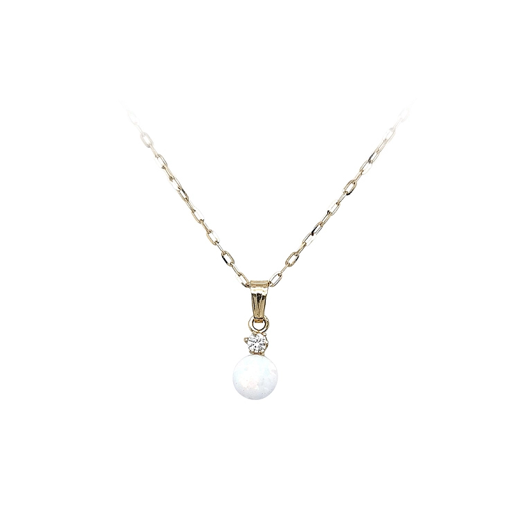 Gold Pendant with Opal
