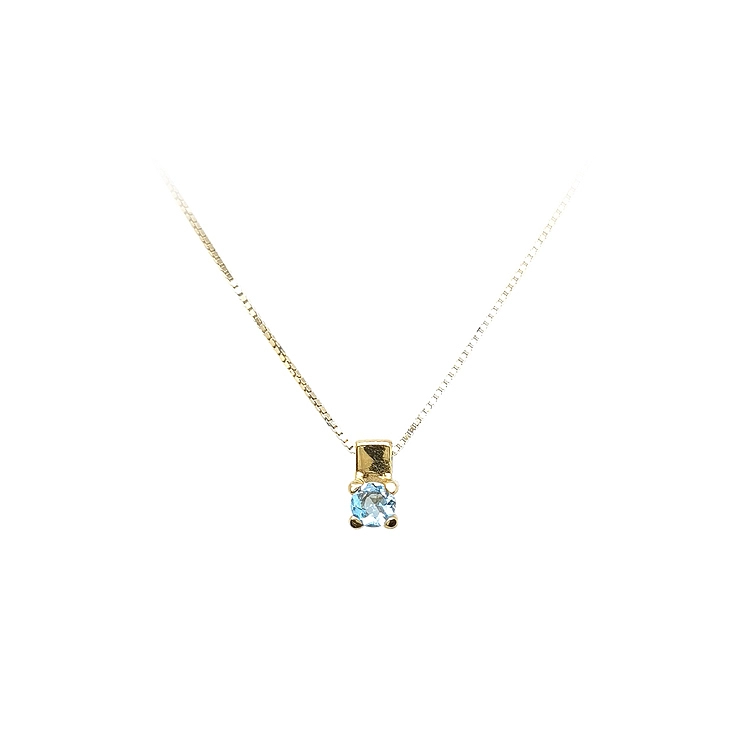 Zlatý Přívěsek Solitér s Modrým Kamenem