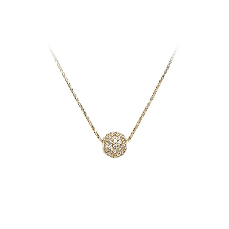 Zlatý Přívěsek Kulička se Zirkony