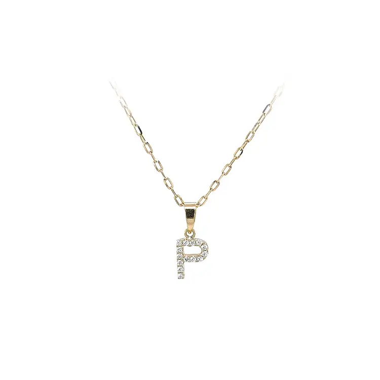 Zlatý Přívěsek Písmeno P se Zirkony