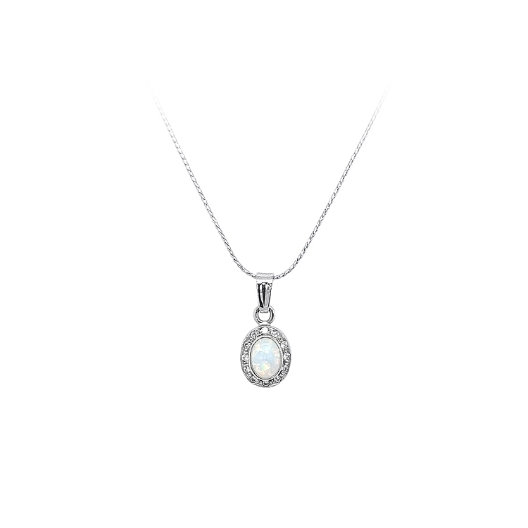 Pendant with Opal and Zircons