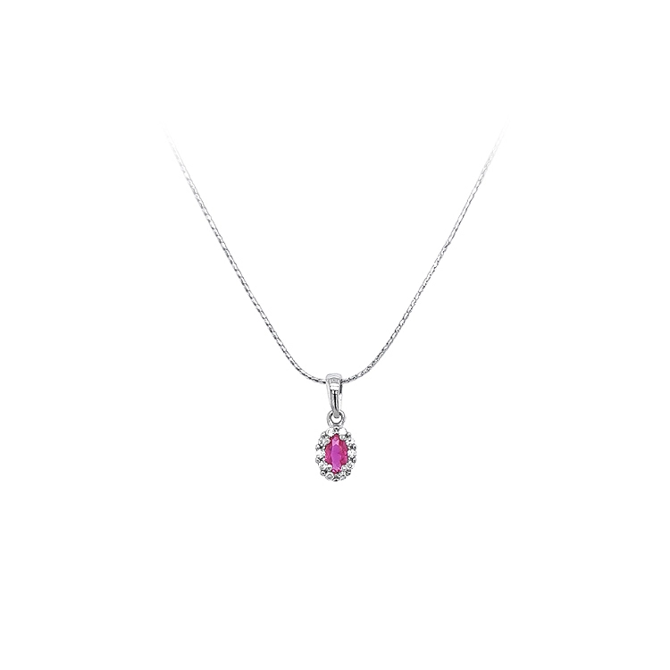 Gold Pendant with Pink Stone