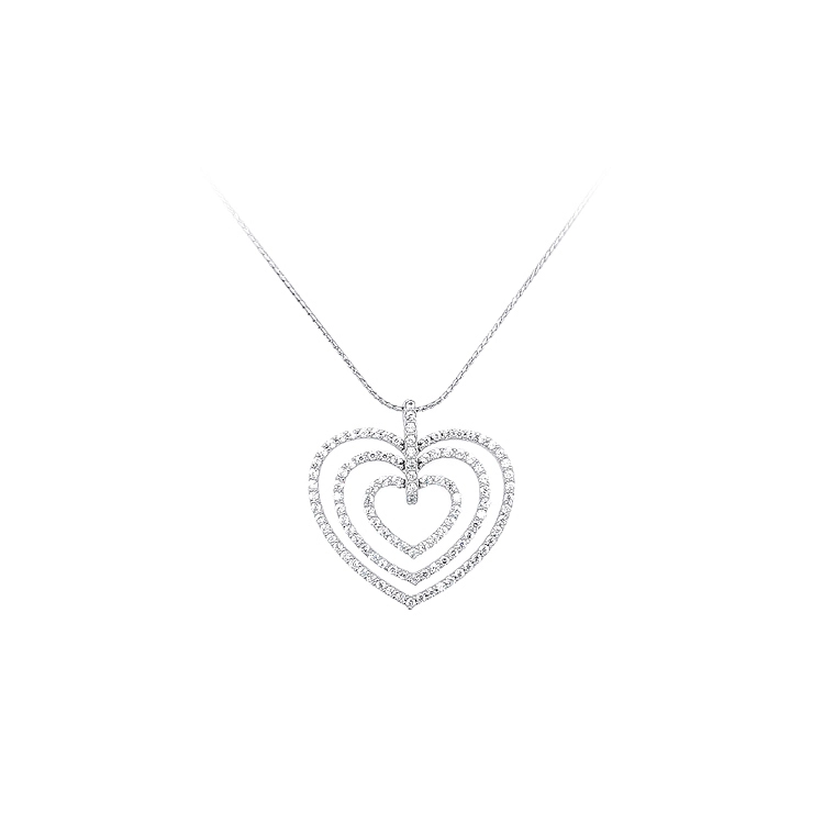Pendant Heart with Zircons