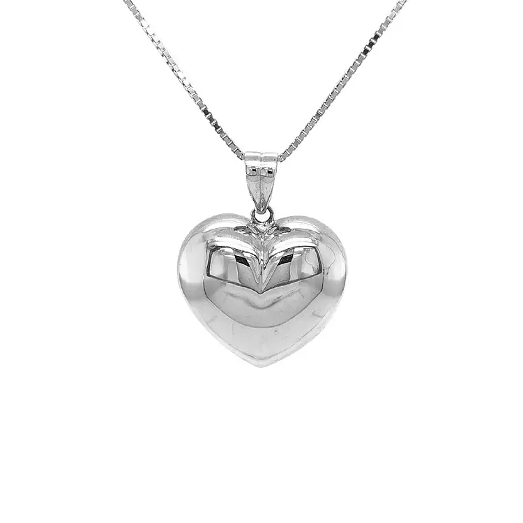 Zlatý Přívěsek Srdce z Bílého Zlata