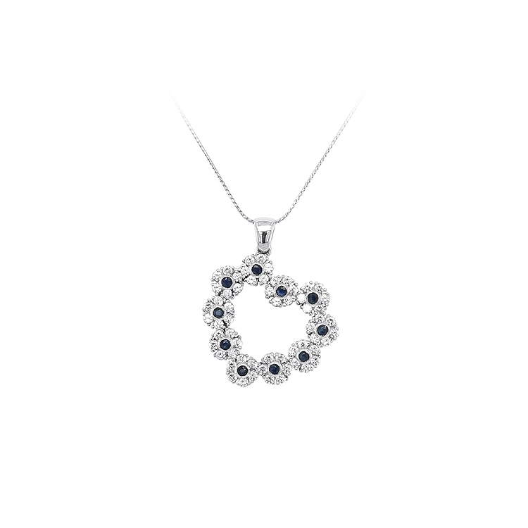 Pendant Heart with Blue Stone