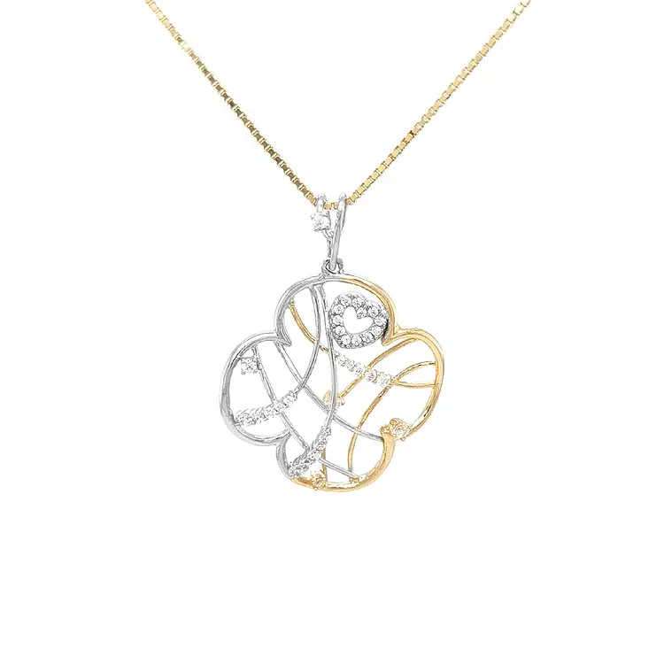 Zlatý Přívěsek se Zirkony