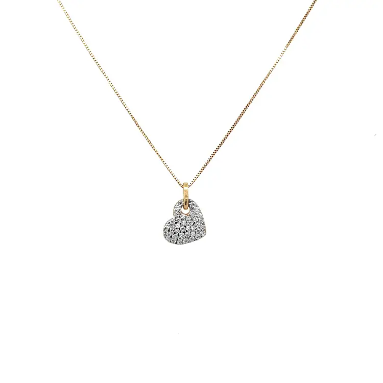 Zlatý Přívěsek Srdce se Zirkony