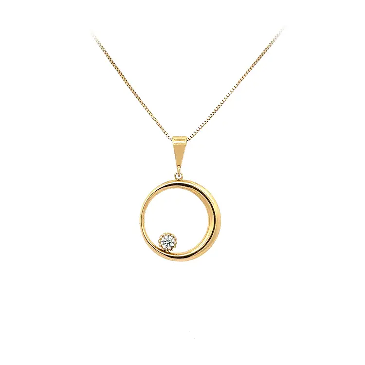 Zlatý Přívěsek se Zirkonem