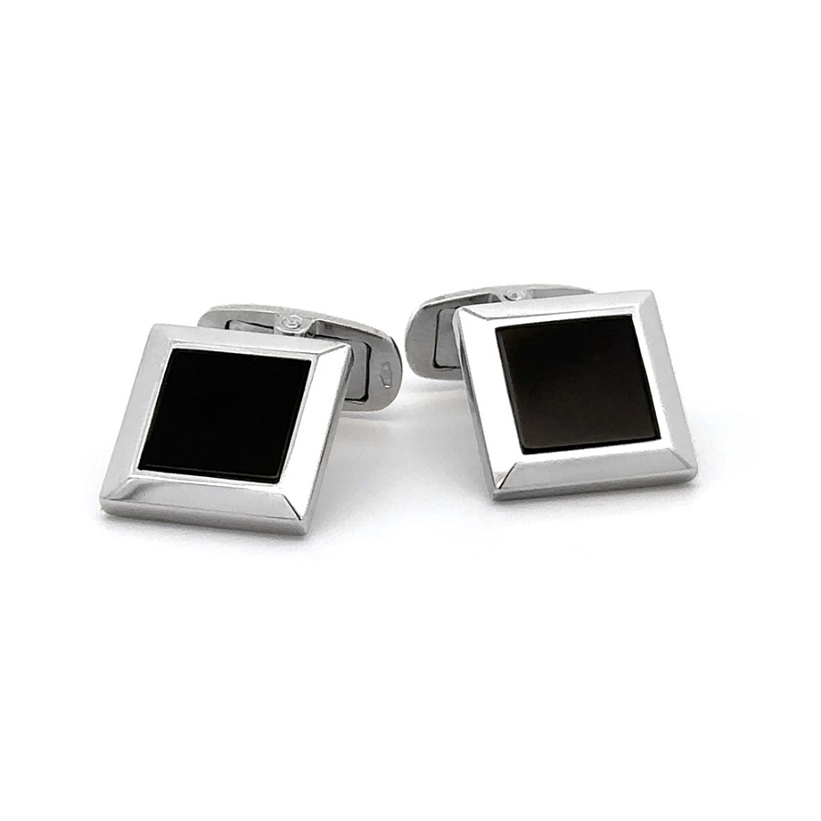 White Gold Onyx Studs