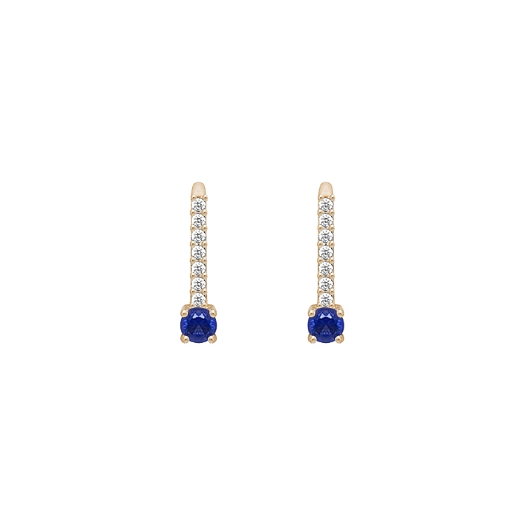 Gold Earrings with Zircons
