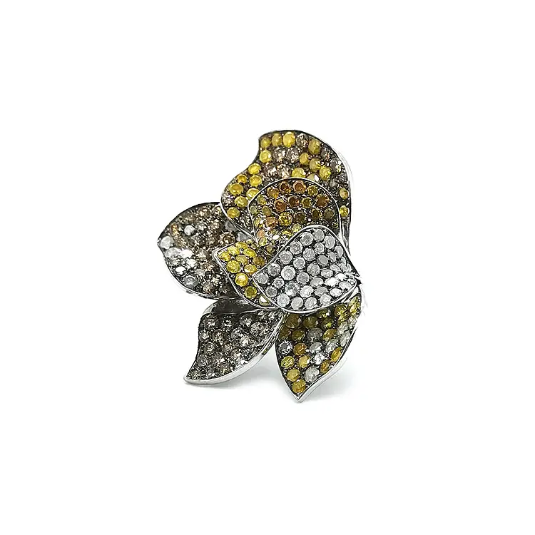 Zlatý Prsten s Barevnými Diamanty