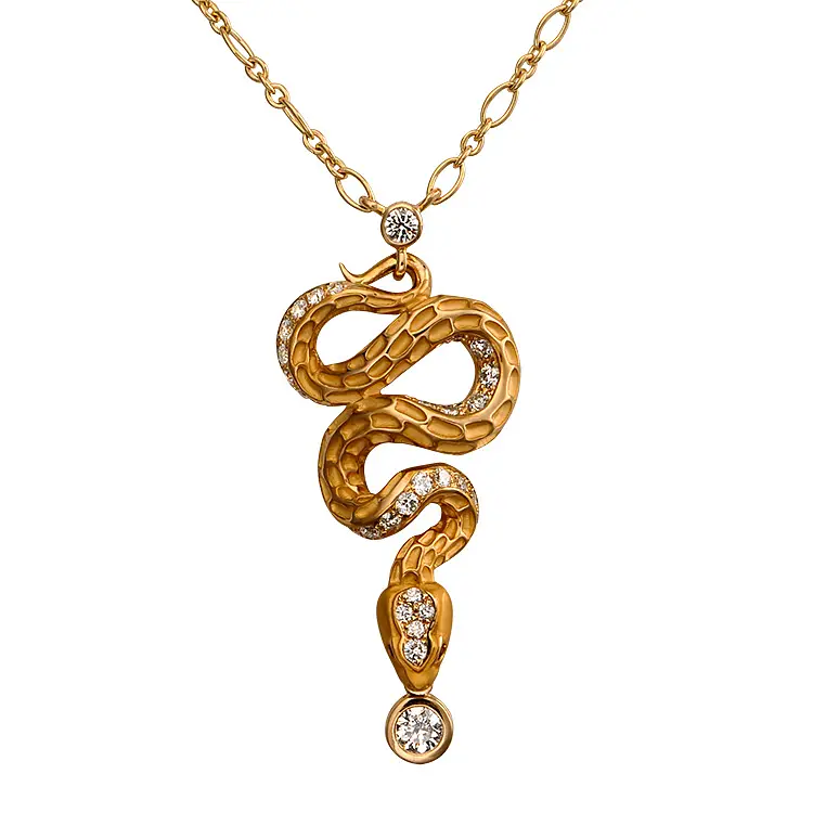 Zlatý Přívěšek s Diamanty Carrera y Carrera Mythology Snake Diamond