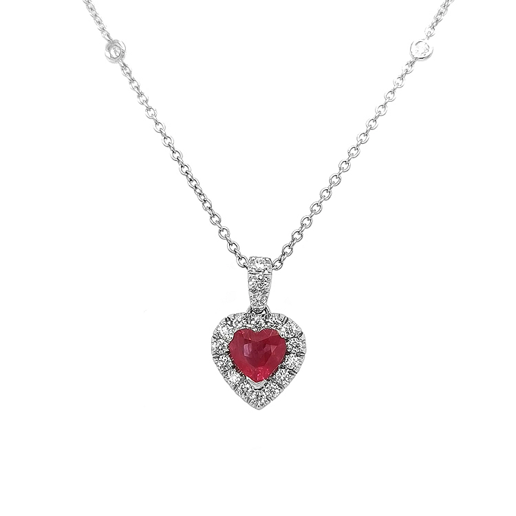 Zlatý Přívěsek s Rubínem a Diamanty