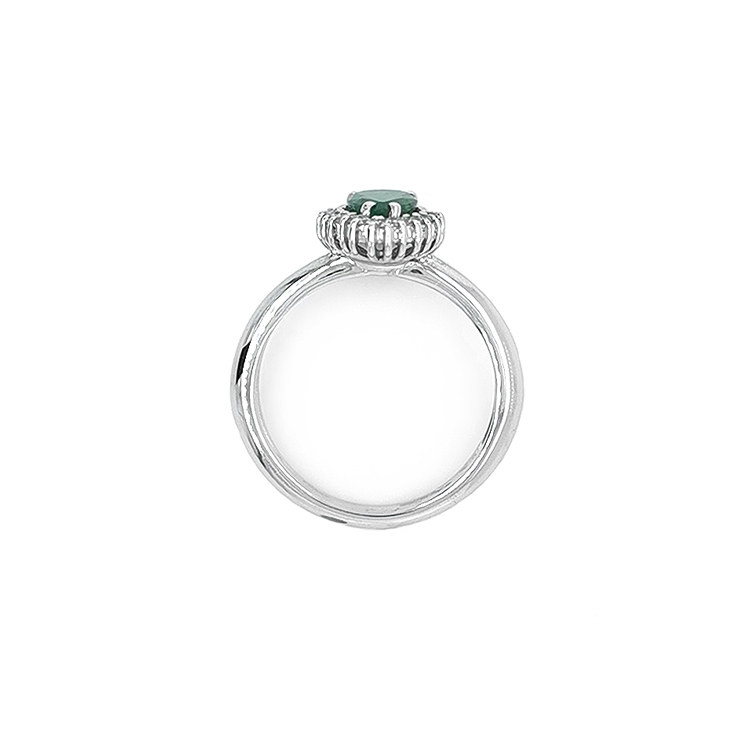 detail Zlatý Prsten se Smaragdem a Diamanty