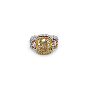 Zlatý Prsten s Fancy Žlutým Diamantem