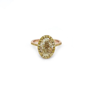 Zlatý Prsten s Fancy Žlutým Diamantem