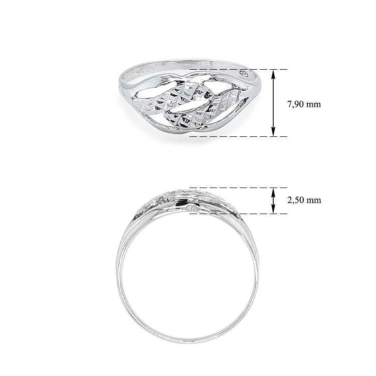 detail Prsten z Bílého Zlata