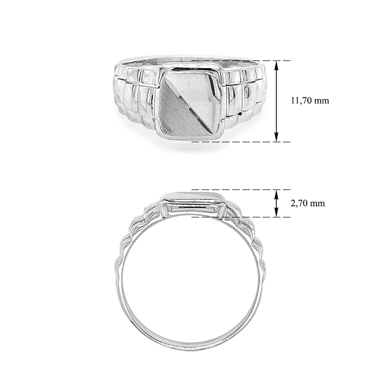 detail Pánský Prsten z Bílého Zlata