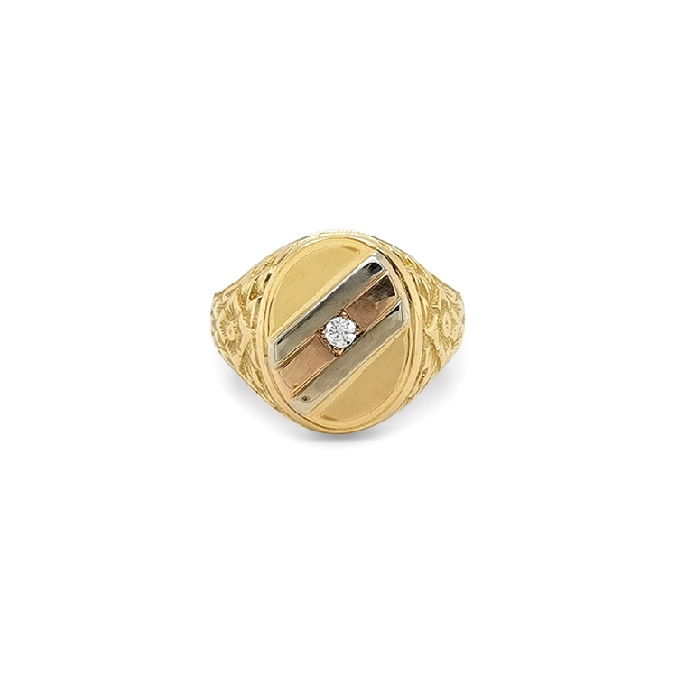 detail Zlatý Pánský Prsten se Zirkonem