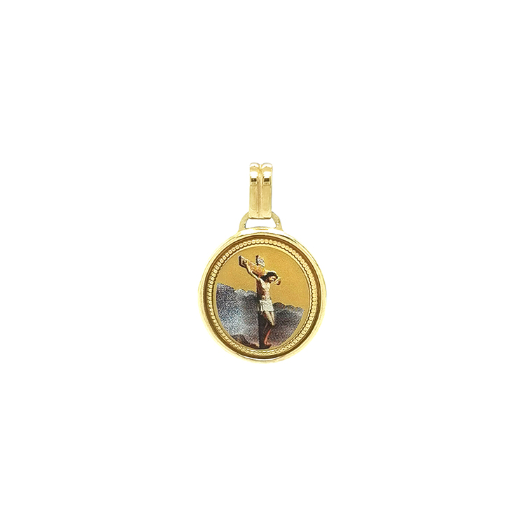 detail Zlatý medailon s Ježíšem Kristem