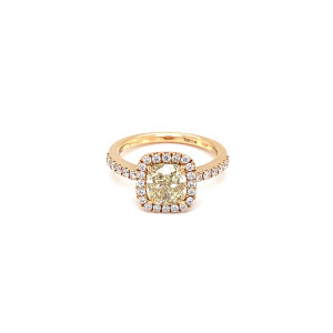Zlatý Zásnubní Prsten s Žlutým Fancy Diamantem