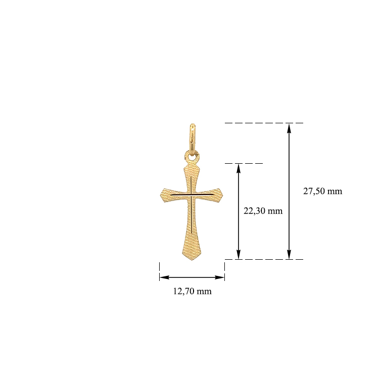 detail Zlatý Přívěsek Kříž