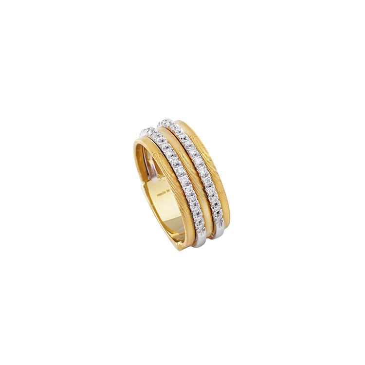 detail Zlatý Prsten s Diamanty Macro Bicego Goa
