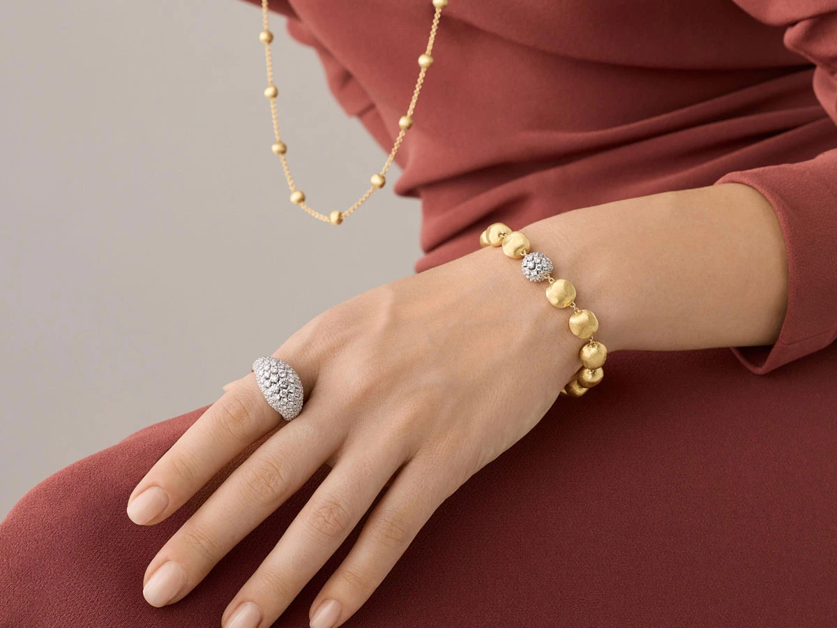 Золотые серьги Marco Bicego Африка Драгоценные камни OB1860 MIX02 Y