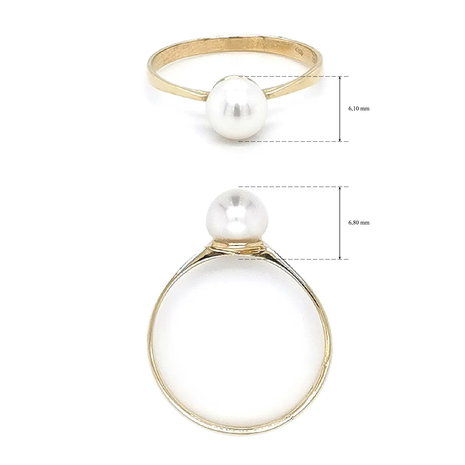 Gold Ring with White Pearl