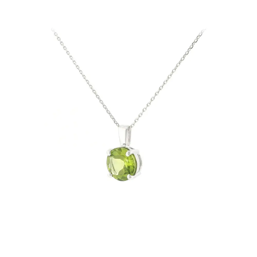 Elegantní přívěsek z 18kt bílého zlata s peridotem 1,90 ct