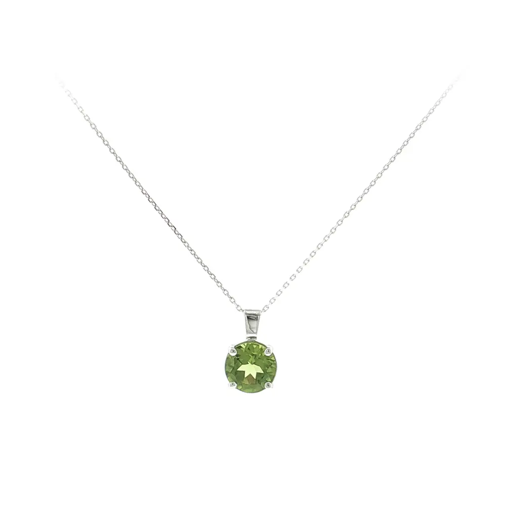 Elegantní přívěsek z 18kt bílého zlata s peridotem 1,90 ct